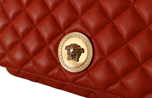 Versace Red Nappa Leather Medusa Shoulder Bag